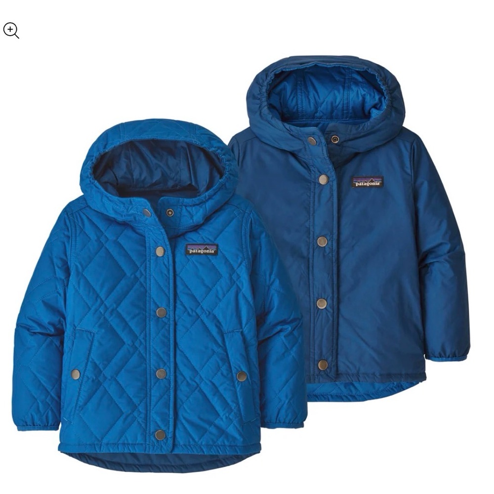 Patagonia Kids Blue Quilted Reversible Jacket